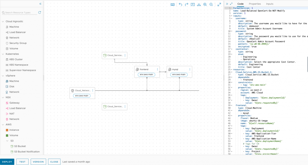 secure app deployment with cloud assembly