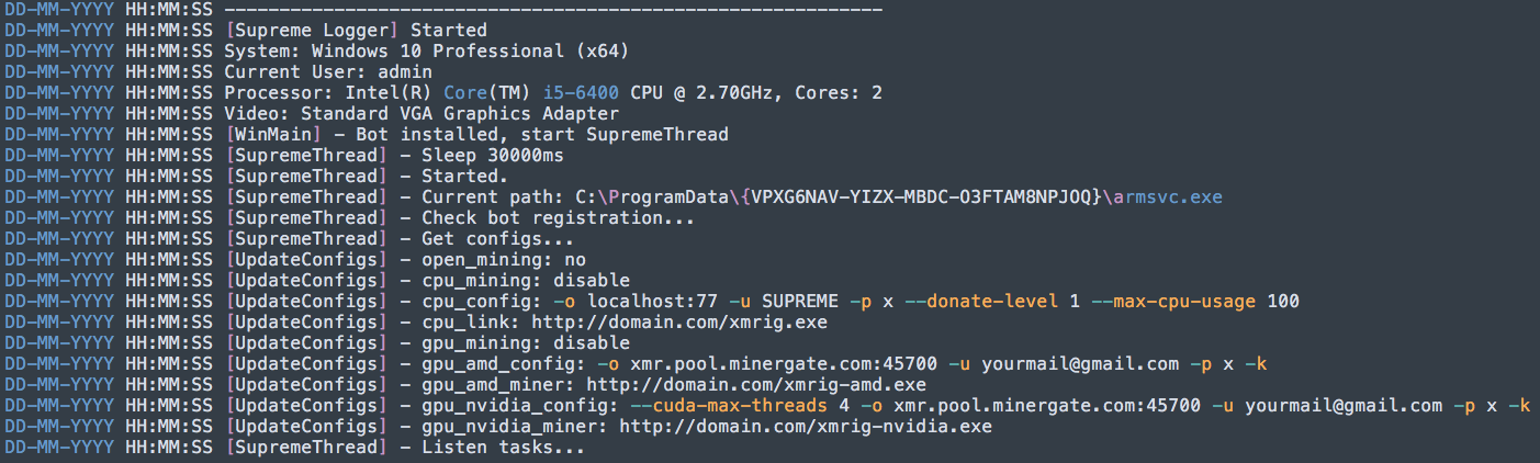 Partially redacted configuration information