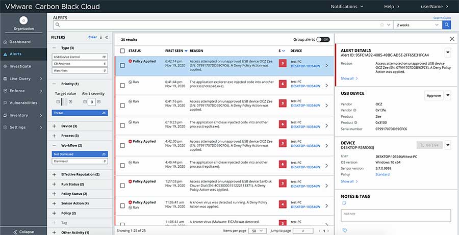 VMware Carbon Black Cloud Adds Device Control for USB Storage Devices