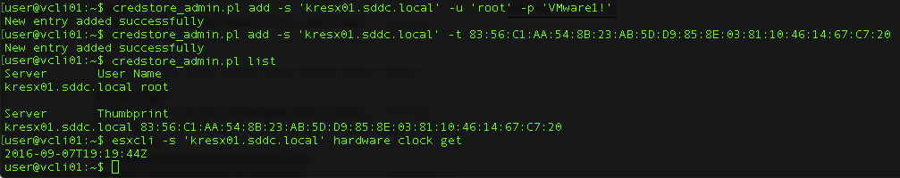 credstore_admin and esxcli example