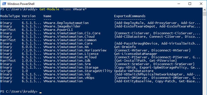 Example: Listing Modules with Get-Module