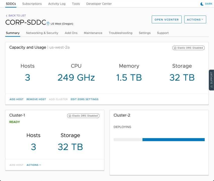 Example: SDDC Cluster Deployment