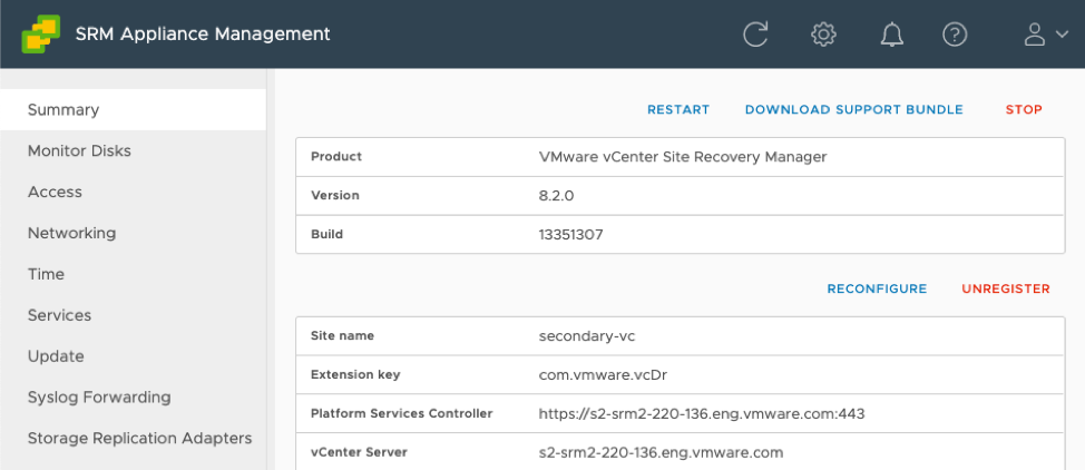 SIte Recovery Manager 8.2