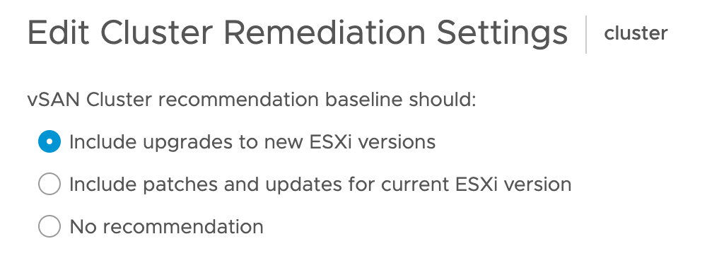 vsan cluster remediation