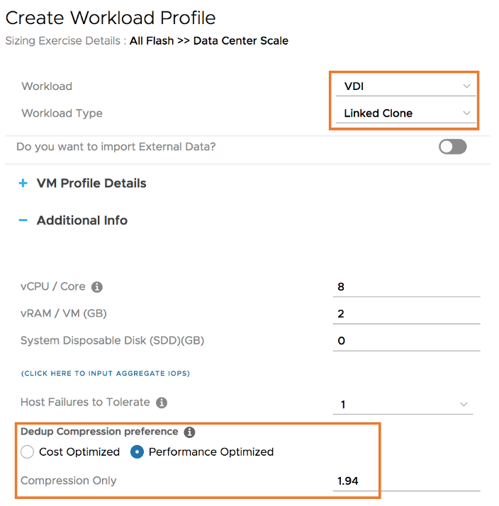 Sample Workload Profile 