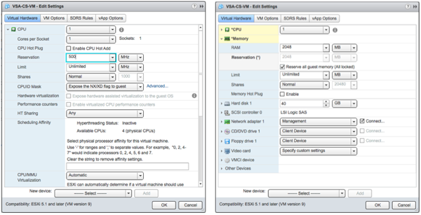 VSA CS VM Reservations