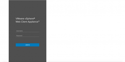 vSphere Client Appliance Management Interface Login Screen