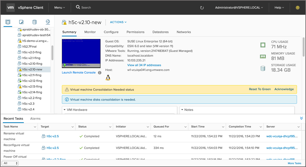 vSphere Web Client