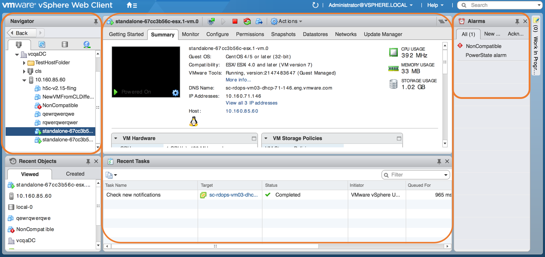 vSphere Web Client