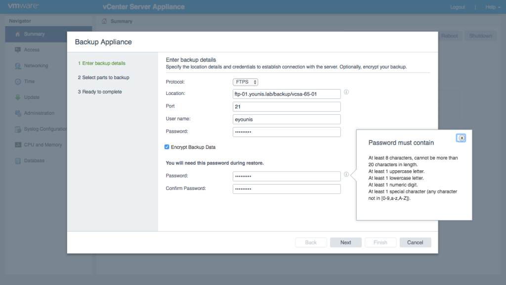 vCenter Server Appliance File-Based Backup 2