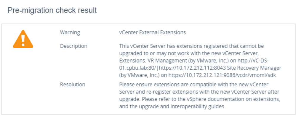 upgrade warning for 6.5 stating possible invalid extensions.