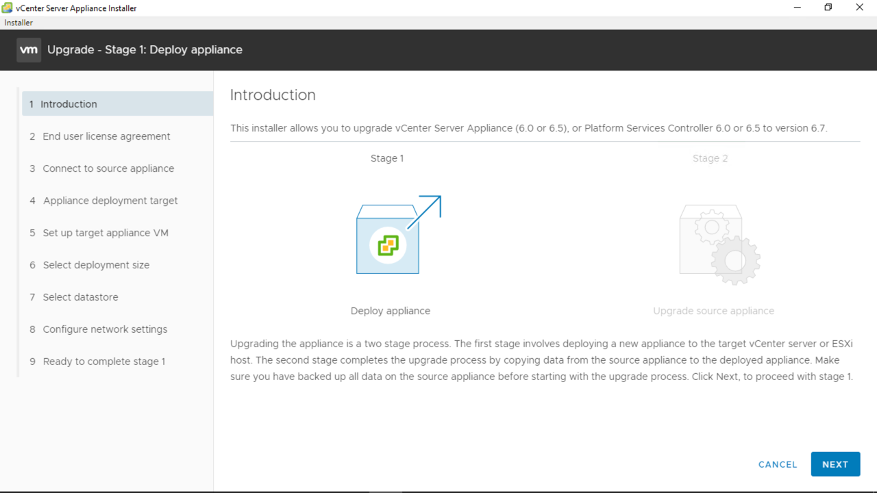 vCenter Server Upgrade