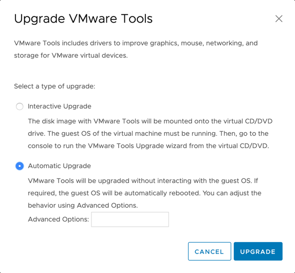 Upgrade VMware Tools