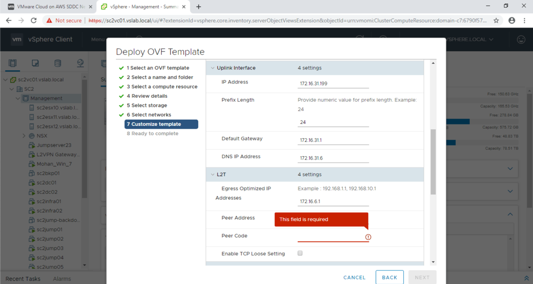 VMware Cloud on AWS Connectivity Deploy Standalone Edge