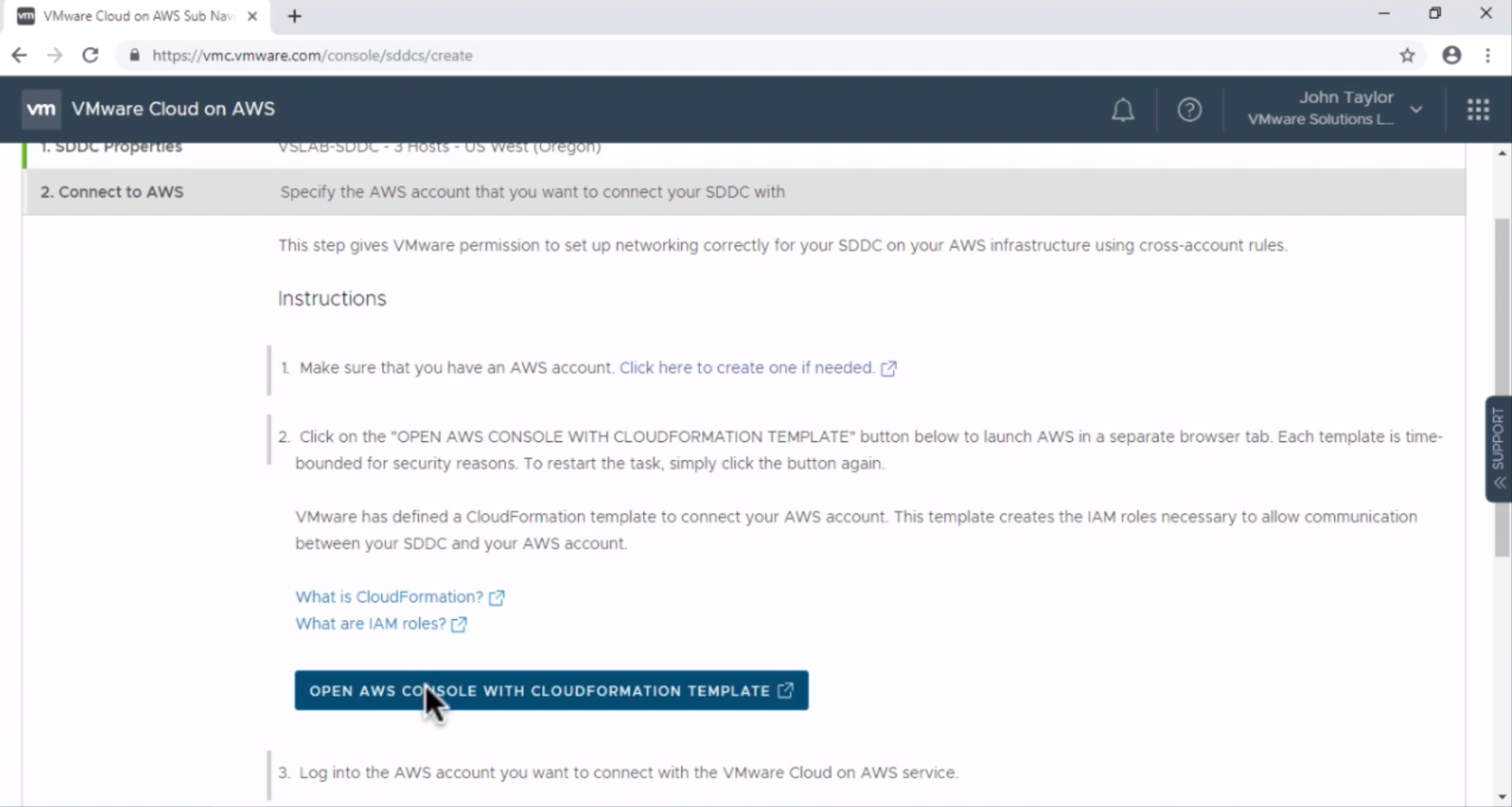 VMware Cloud on AWS First Steps - Deploy SDDC_4