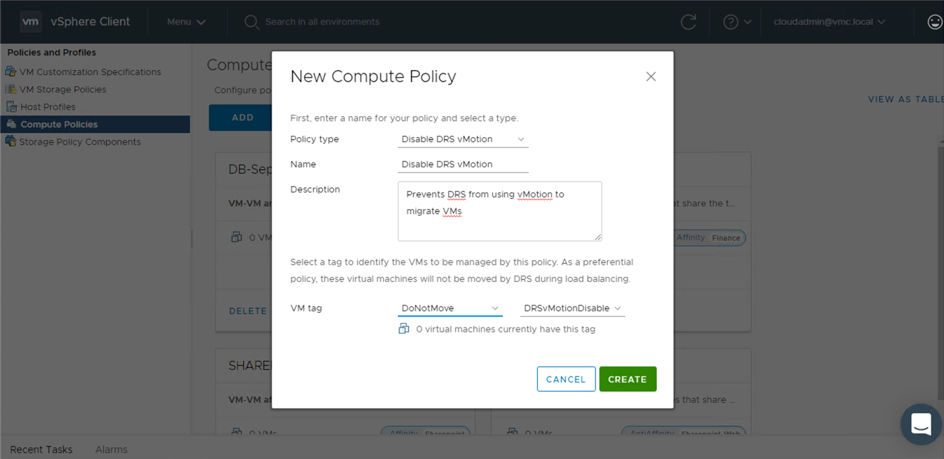 VMware Cloud on AWS Policies 5