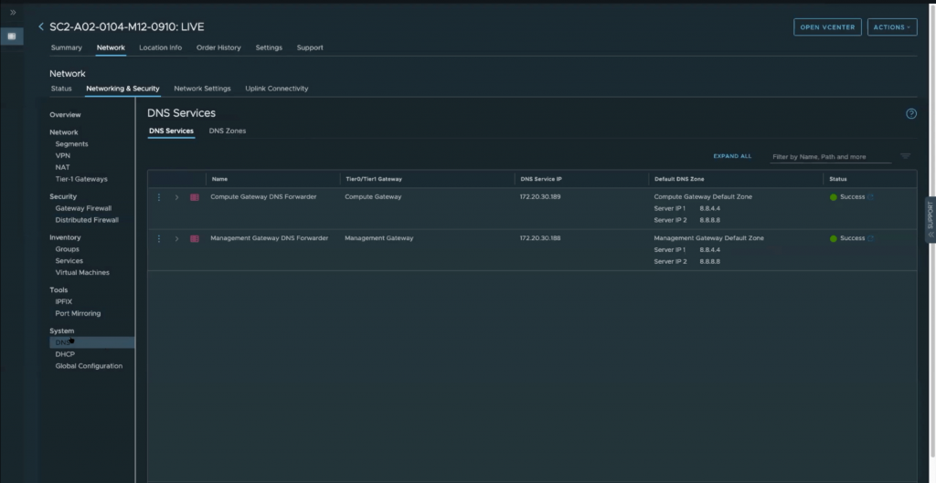 Configure DNS in VMware Cloud on Dell EMC