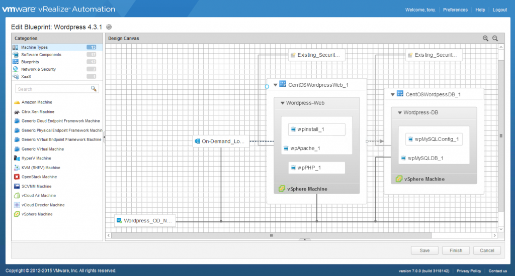 vRA 7 Converged Blueprint Designer