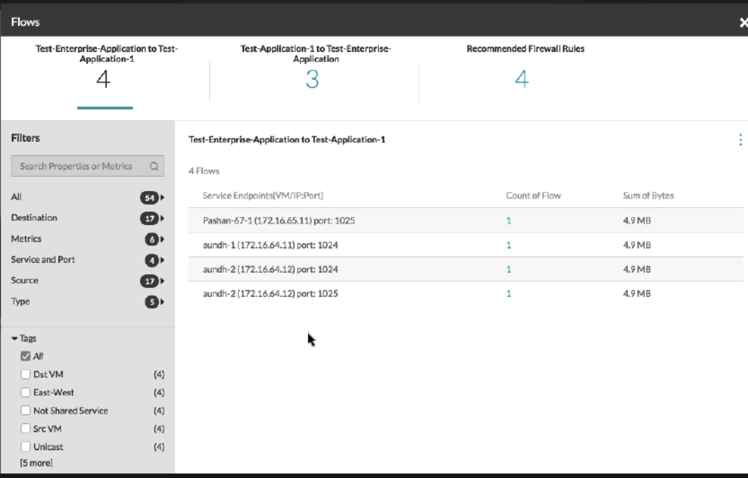 Application Centric Microsegmentation