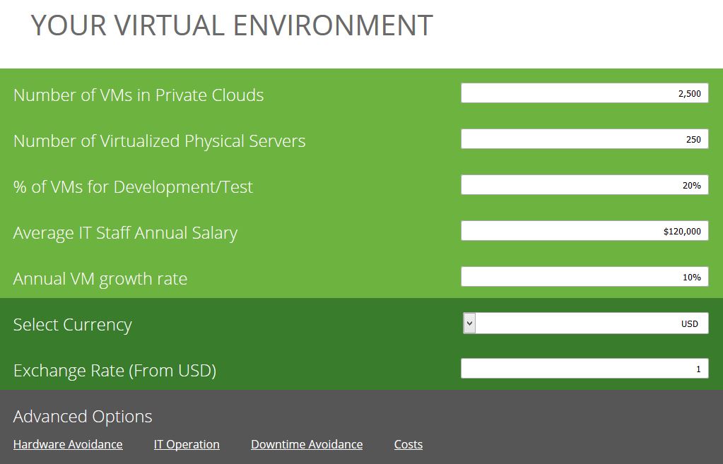 vRealize Suite ROI Calculator 2