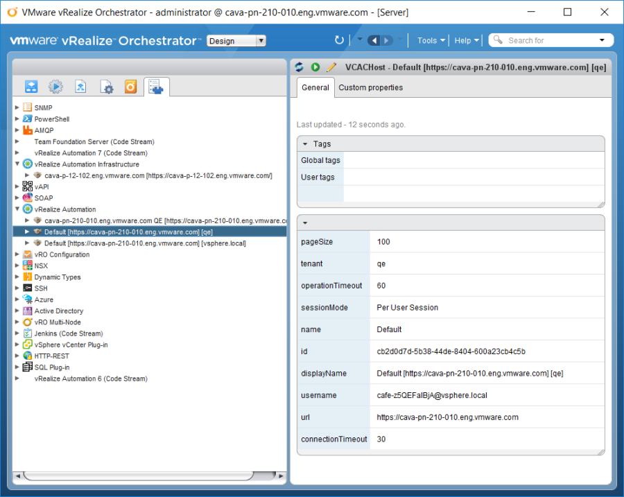 vRealize Automation vRO Plugin configuration example