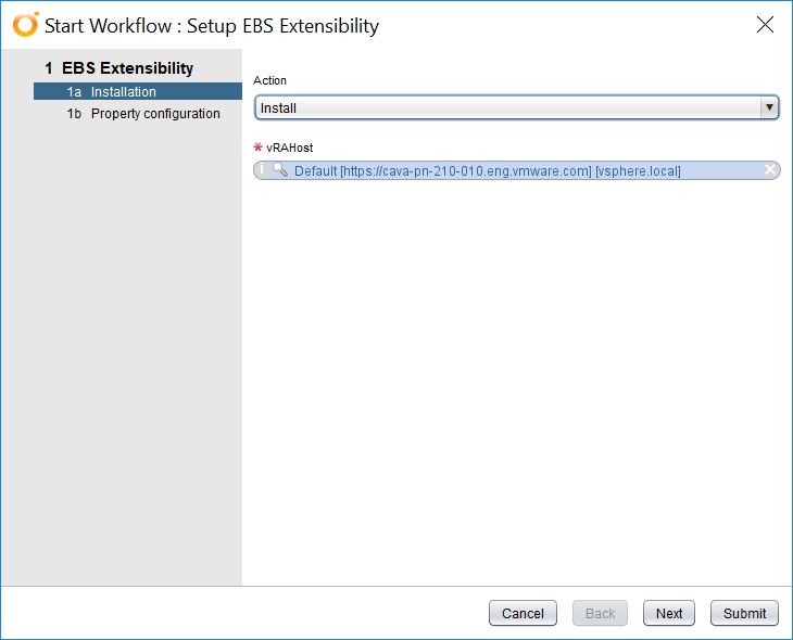 EBS extensibility proxy - package  configuration