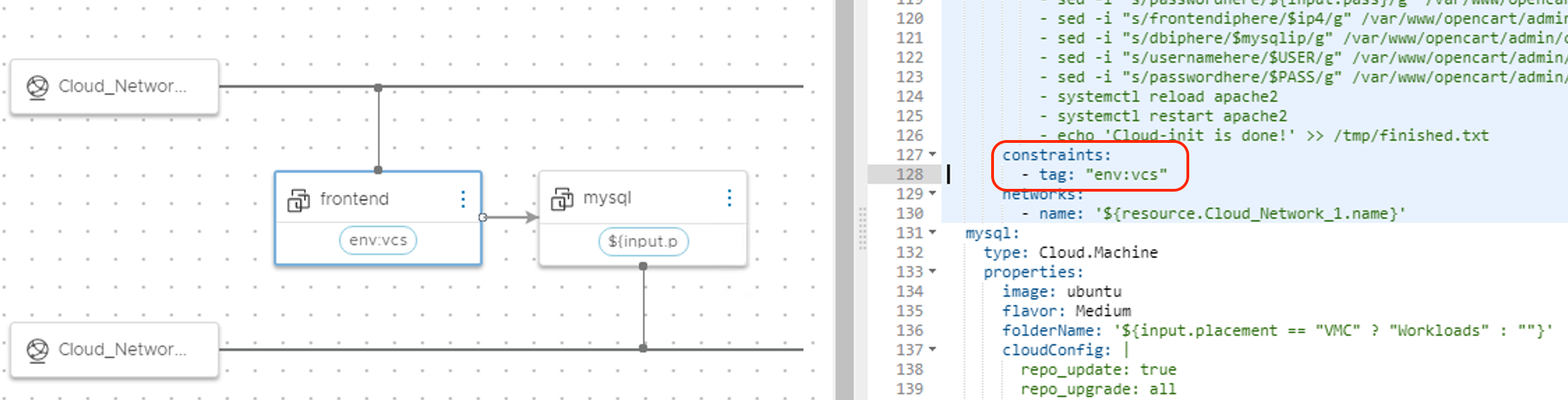 Cloud Assembly constraint tags.