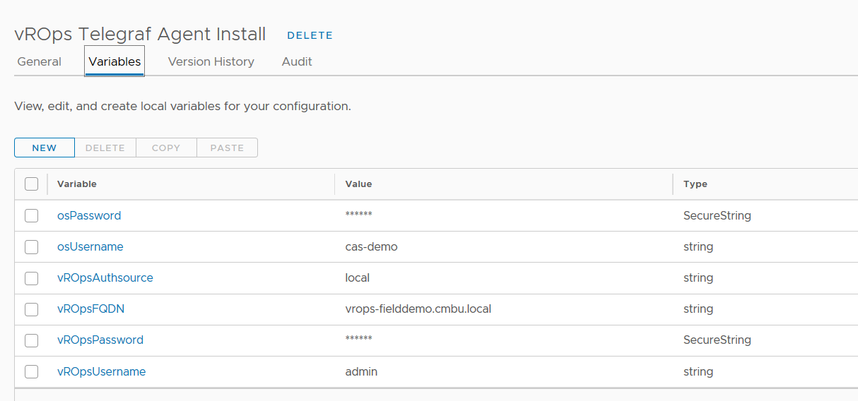 Configuration element holds values particular to your environment for reference by your workflows.