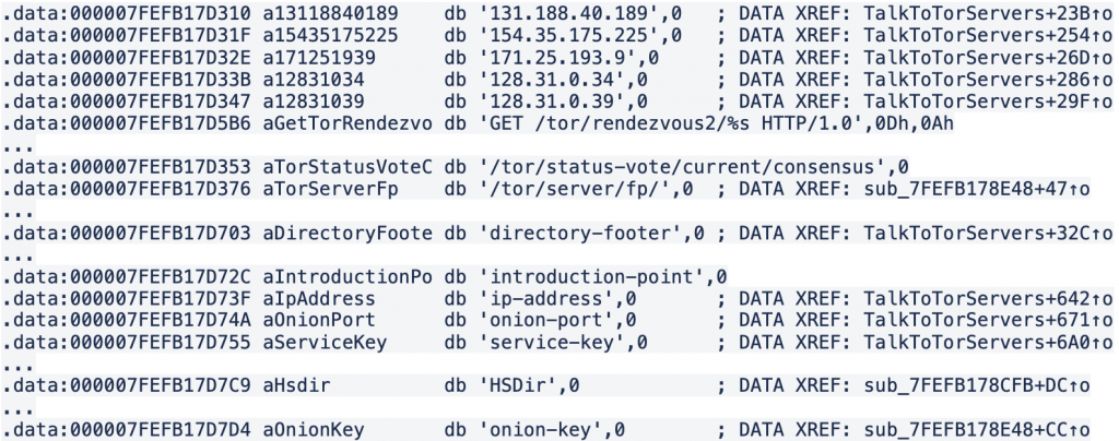 Hardcoded IP Address of Tor nodes and Tor Rendezvous Specification