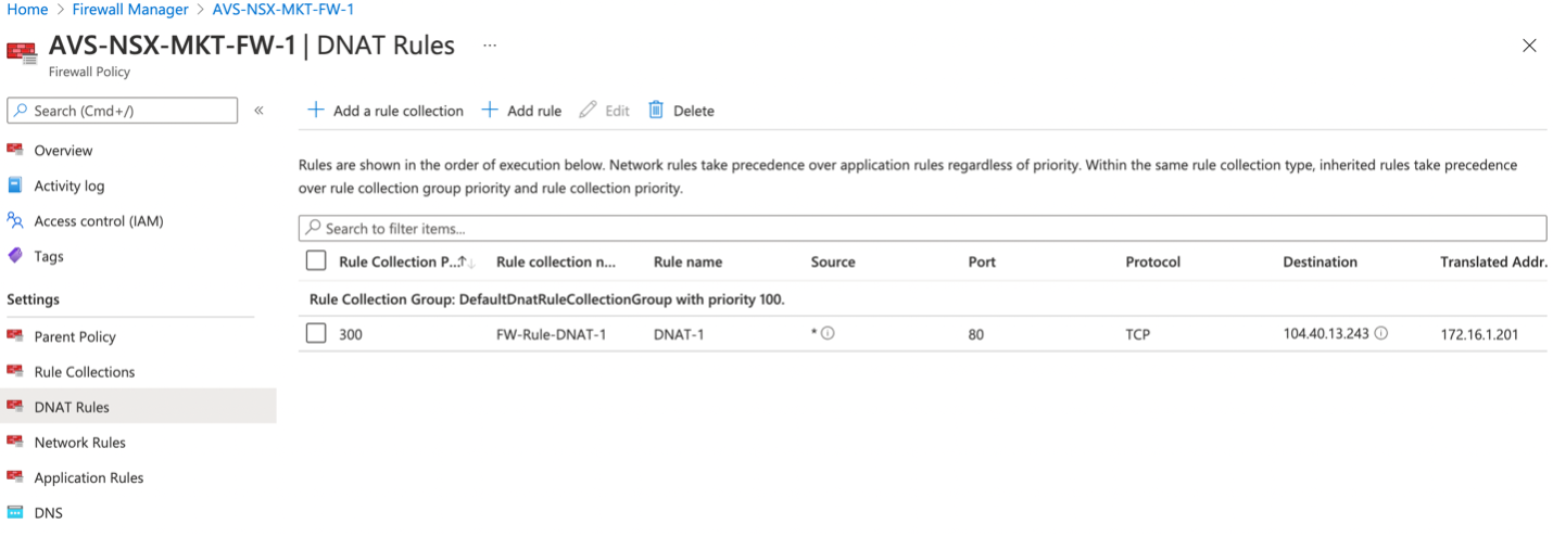 Verify DNAT Configuration