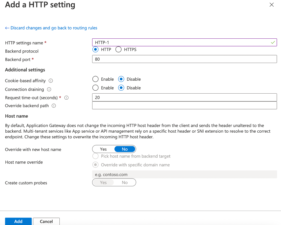 Name New HTTP Setting