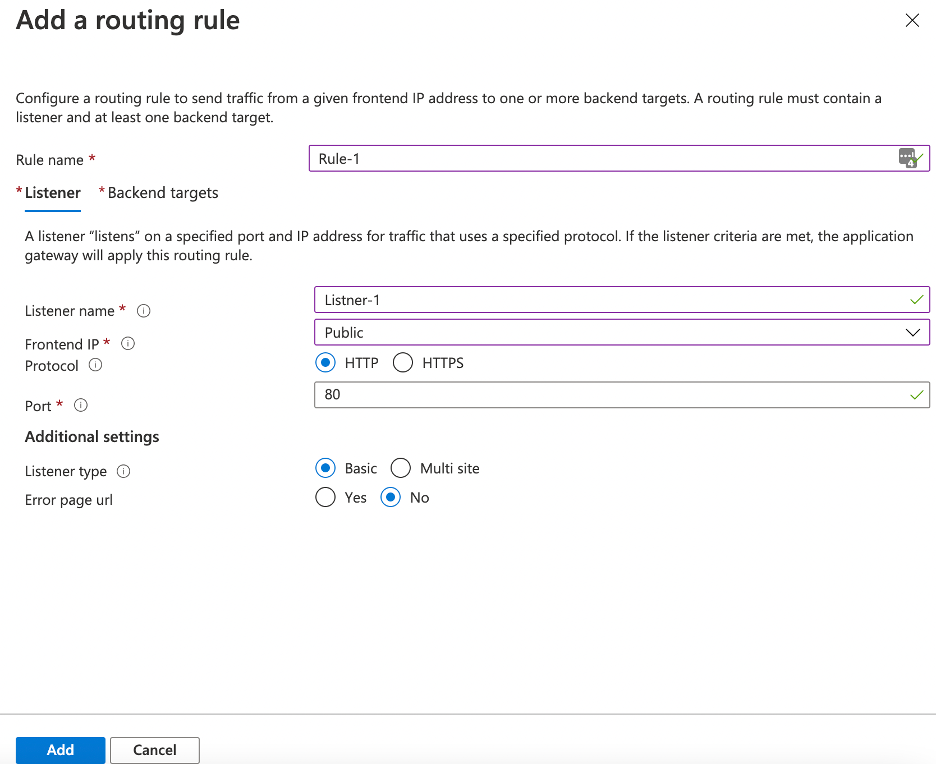 Add a routing rule