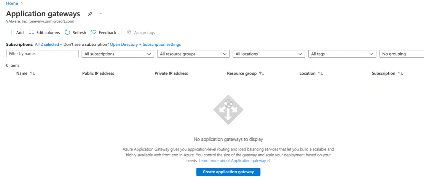 Add Application Gateway