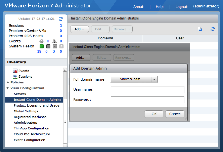 Instant-clone-domain-admin