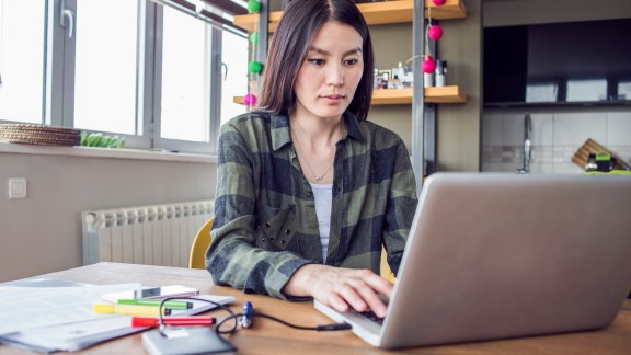 woman working from home