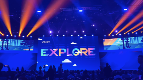 The main stage at VMware Explore 2024 in Las Vegas