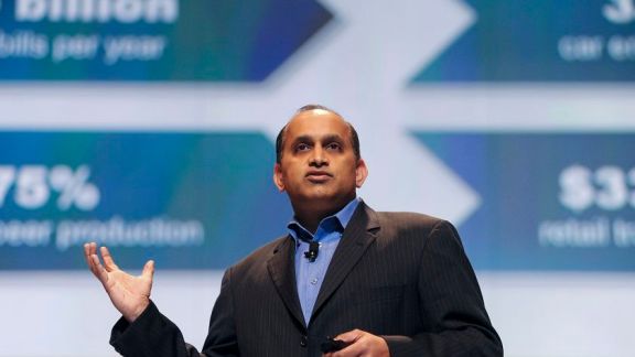 Sanjay Poonen, executive vice president and general manager of worldwide business user and platform sales for SAP AG, speaks during the Hewlett-Packard Co. HP Technology Forum 2010 in Las Vegas, Nevada, U.S., on Wednesday, June 23, 2010. SAP is the world's biggest maker of business-management software. Photographer: Jacob Kepler/Bloomberg via Getty Images