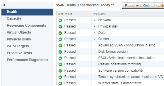 vSAN Health Checks