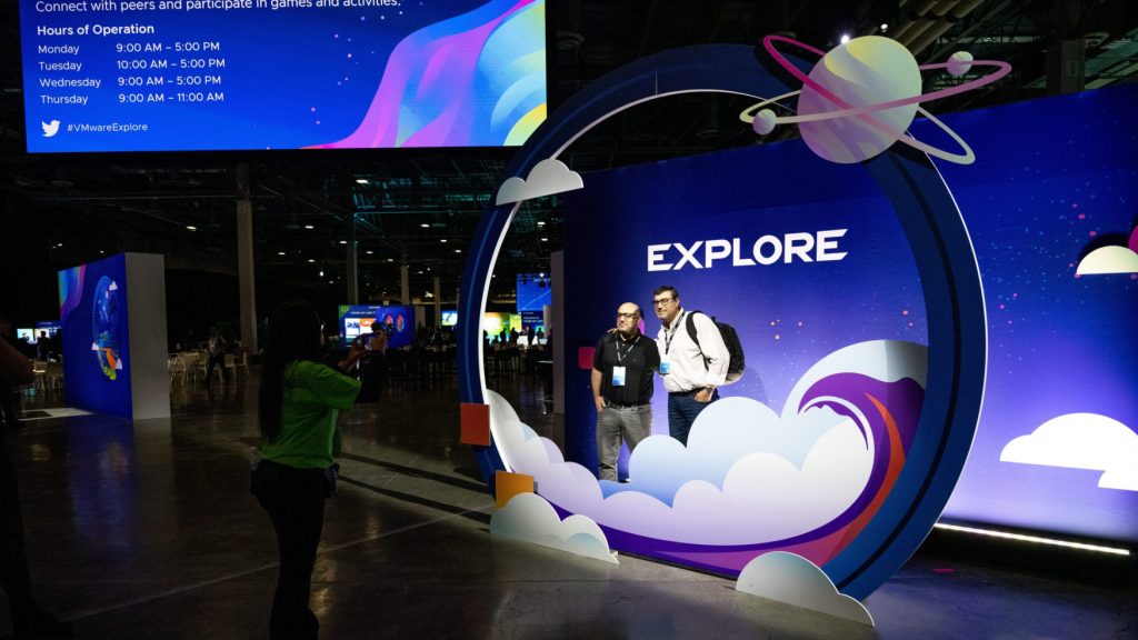 VMware Explore Las Vegas selfie station in The Hub