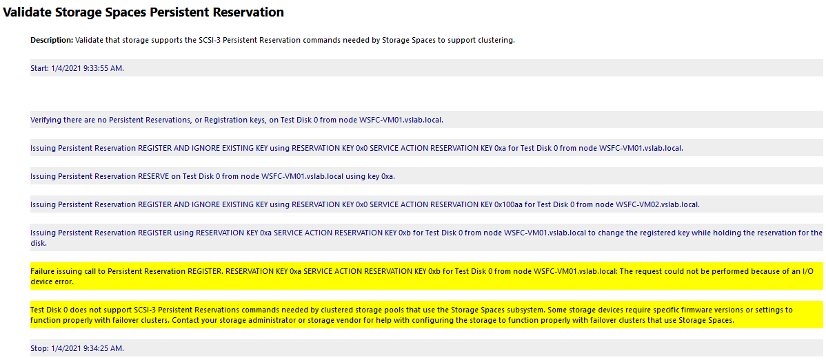 WSFC on VMware Cloud results 4