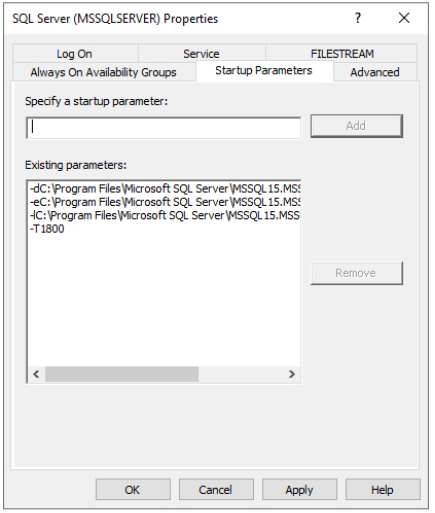 Enabling Trace Flag 1800