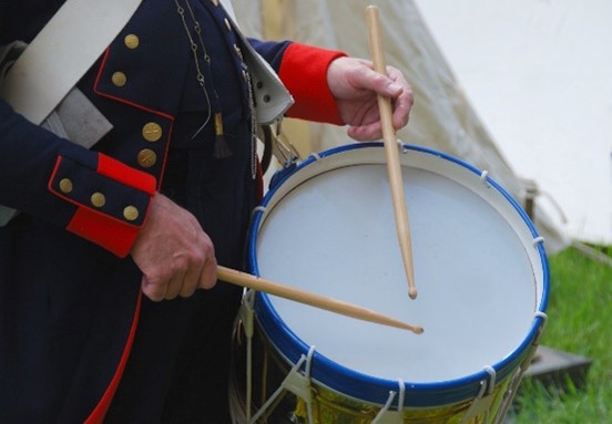 Drummer hands with sticks