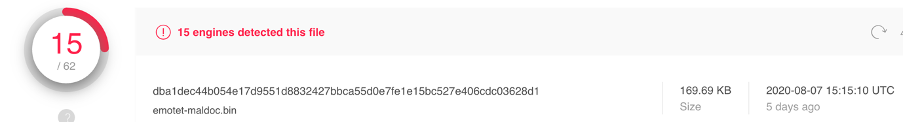Detection of an Emotet-Related Document on VirusTotal