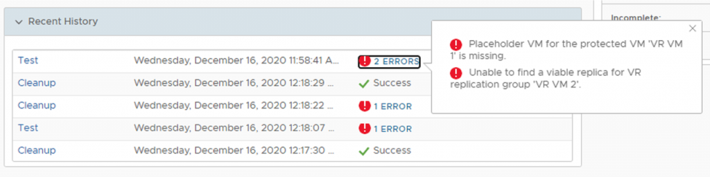 SRM and vSphere Replication 8.4  testing