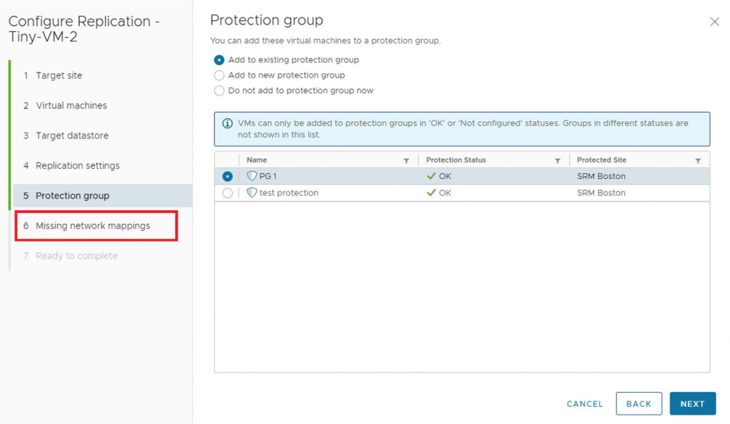 SRM and vSphere Replication 8.4  protection group