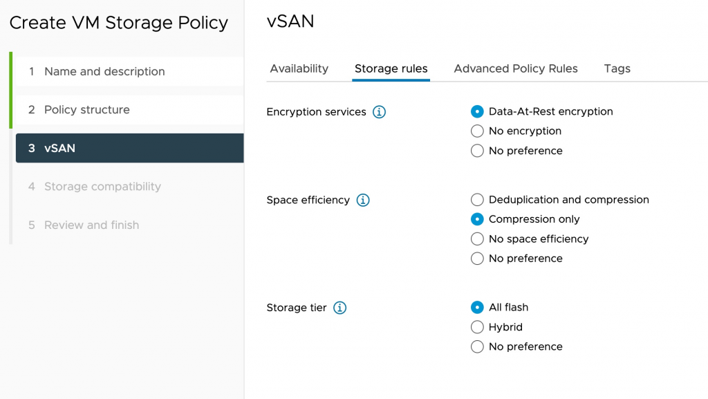 vSAN 7 U2 Storage Policy