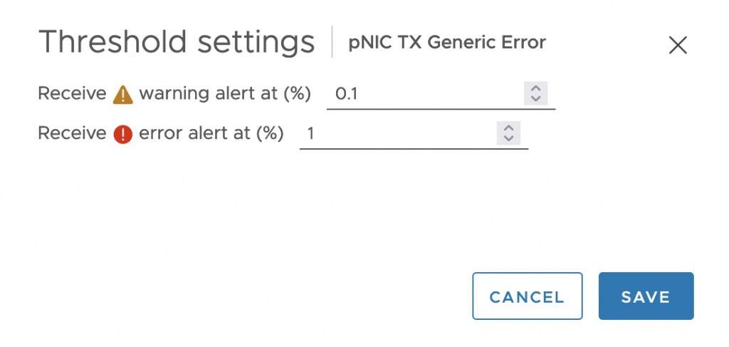 threshold setting vSAN