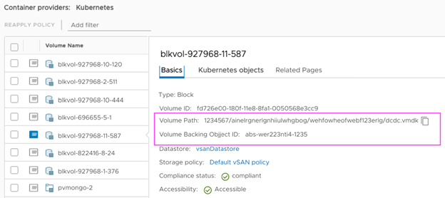 vSphere 7 Update 2 Core Storage vVol to CNS Persistent Volume mapping