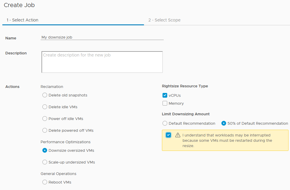 Creating a scheduled job in Automation Central in vRealize Operations 8.4