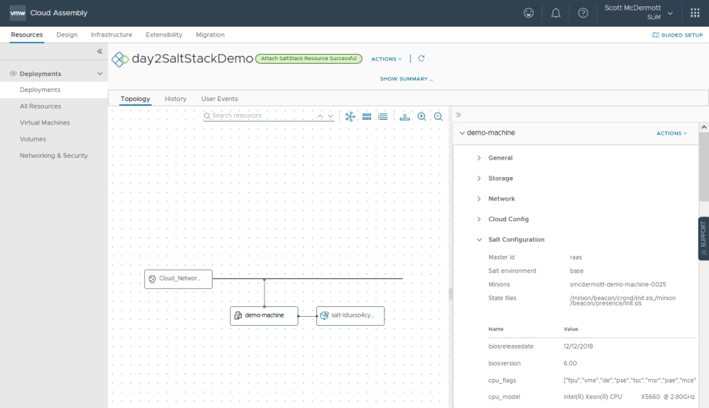 Attached a SaltStack resource successfully.